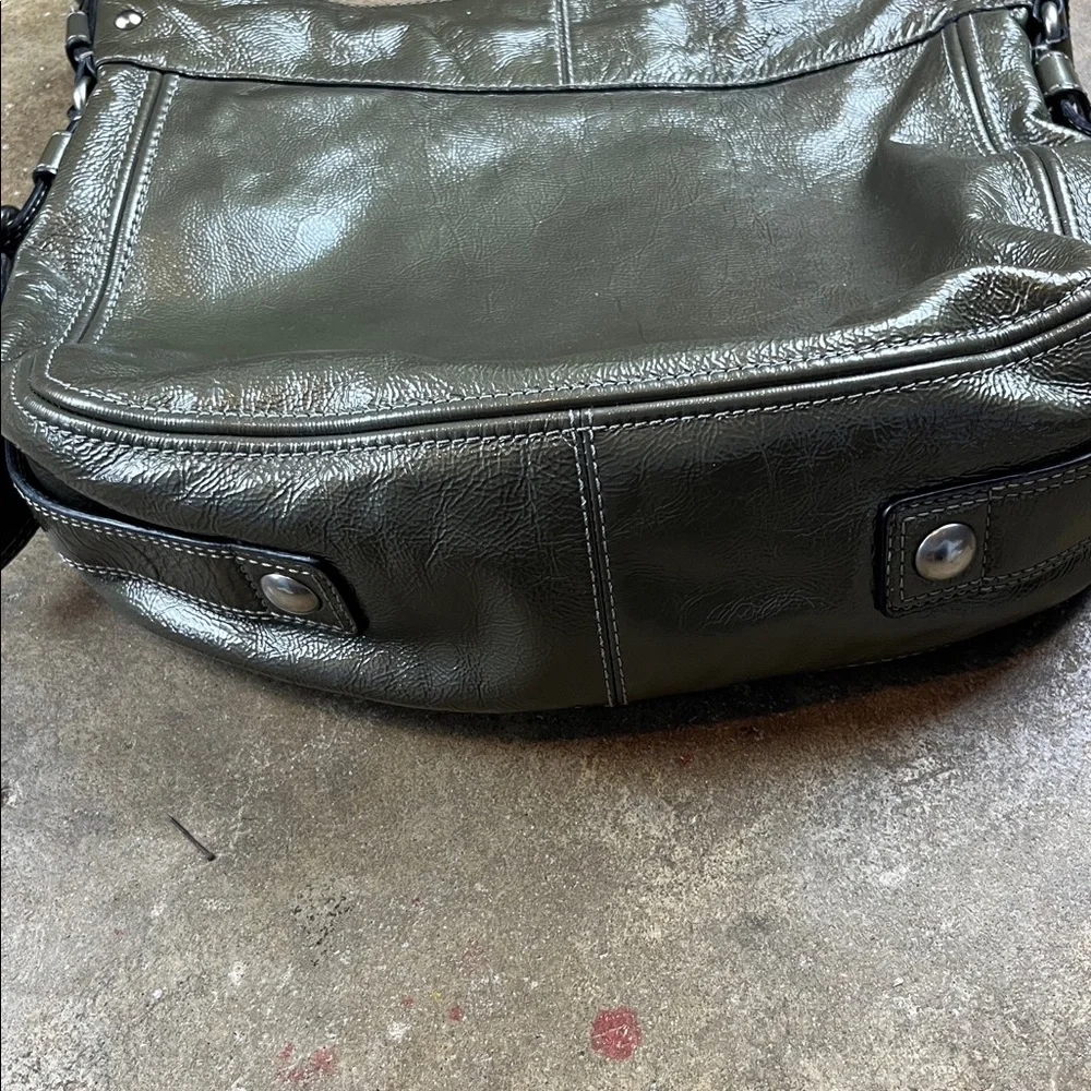 Vintage Coach Zoe Metallic Green Shoulder Bag - Picture 8 of 15